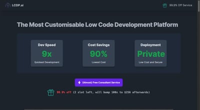 LCDP.ai Low Code Development Platform preview